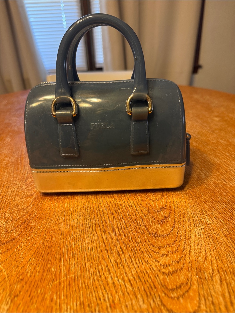 Furla Two-Tone Blue and Silver Mini Satchel